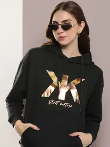 Kook N Keech Women Typography Printed Hooded Sweatshirt