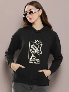 Kook N Keech Women Graphic Printed Hooded Sweatshirt