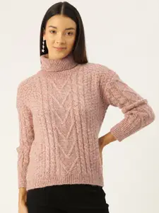 Madame Turtle Neck Cable Knit Pullover