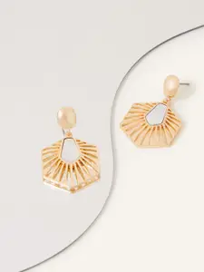 Accessorize Gold-Toned Geometric Drop Earrings