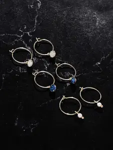 Accessorize London Women's Gem Hoop Earrings Set Of Three