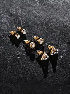 Accessorize London Women's Mixed Shape Sparkle Studs Set Of Three