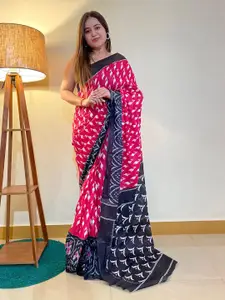 Saree mall Ethnic Motifs Printed Pure Cotton Bagh Saree