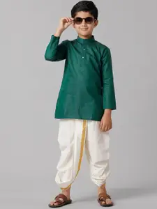 Ramraj Boys Cotton Mandarin Collar Kurta With Panchakacham