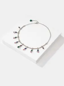 SHAYA Sterling Silver Silver-Plated Oxidised Necklace