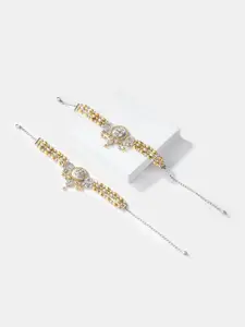 SHAYA 925 Sterling Silver Set Of 2 Dual Plated Anklets