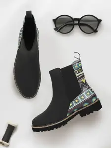 yoho Women Mid Top Digital Printed Chelsea Boots