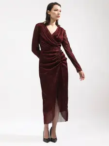 RAREISM Embellished V-Neck Midi Sheath Dress