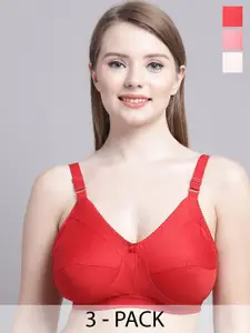 GRACIT Pack Of 3 Medium Coverage Non-Padded Everyday Bra With All Day Comfort