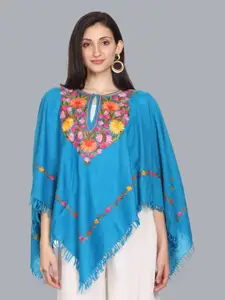 CRAFTBAZAR Embroidered Poncho Sweater