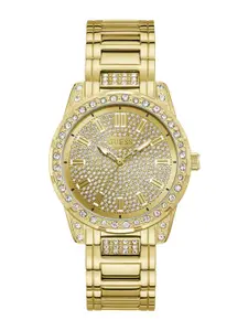GUESS Women Embellished Dial & Stainless Steel Bracelet Style Analogue Watch U1337L2M