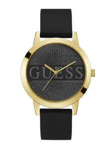 GUESS Men Textured Dial & Silicon Straps Analogue Watch U1377G1M