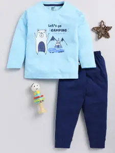 Toonyport Boys Printed Pure Cotton T-shirt With Trousers
