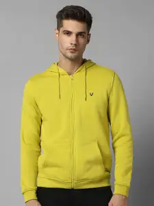 Allen Solly Hooded Pure Cotton Front-Open Sweatshirt
