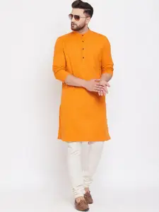 even Band Collar Straight Pure Cotton Kurta