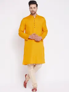 even Mandarin Collar Straight Pure Cotton Kurta
