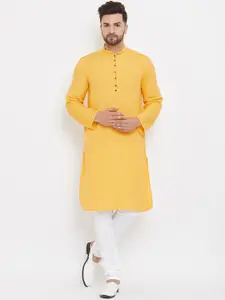 even Mandarin Collar Straight Pure Cotton Kurta