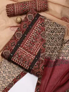 Meena Bazaar Ethnic Motifs Printed Unstitched Dress Material