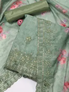 Meena Bazaar Floral Printed Art Silk Unstitched Dress Material