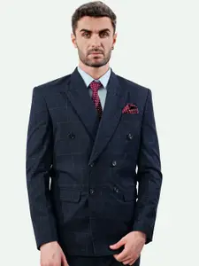 FRENCH CROWN Checked Double Breasted Cotton Formal Blazer
