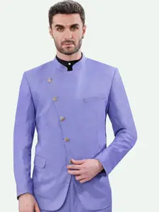 FRENCH CROWN Mandarin Collar Premium Cotton Bandhgala Blazer