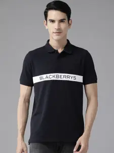Blackberrys Brand Logo Printed Polo Collar Slim Fit T-shirt
