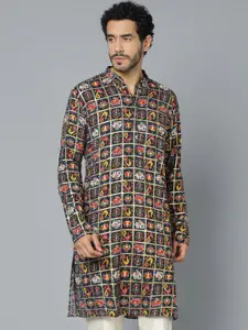 VASTRAMAY Ethnic Motifs Printed Mandarin Collar Straight Kurta