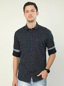 Classic Polo India Slim Geometric Printed Cotton Casual Shirt