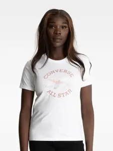 Converse Women Typography Chuck Printed Pure Cotton T-shirt