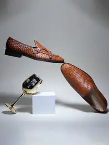 GRIFFIN Men Textured Leather Latex Lined Monks