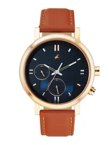 Fastrack Men Tick Tock 3.0 Dial & Leather Reset Time Straps Analogue Watch 3287KL03