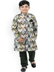 BAESD Boys Geometric Printed Regular Kurta with Churidar