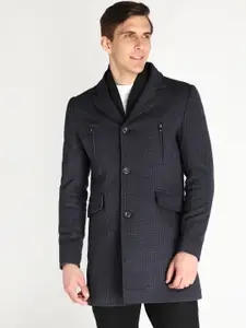 LURE URBAN Checked Notched Lapel Collar Single Breasted OverCoat