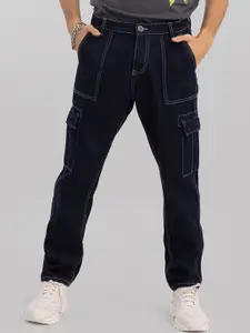 Snitch Men Smart Relaxed Fit Low Distress Cotton Stretchable Jeans