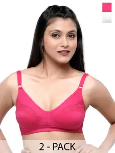 Lovable Pack Of 2 Non Padded Full Coverage All Day Comfort Cotton Everyday Bra