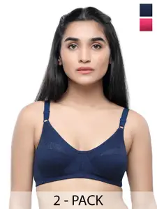 Lovable Pack Of 2 Non Padded Full Coverage All Day Comfort Cotton Everyday Bra