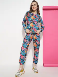 Ziva Fashion Printed T-shirt With Joggers Co-Ords