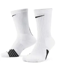 Nike Men Patterned Cotton Elite Crew Basketball Socks