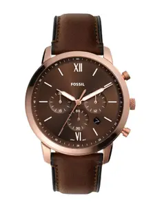 Fossil Men Leather Straps Analogue Watch FS6026