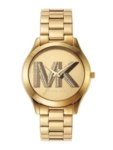 Michael Kors Women Embellished Dial Stainless Steel Analogue Watch MK4732