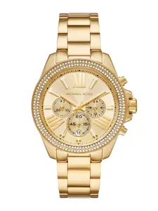 Michael Kors Wren Women Embellished Stainless Steel Bracelet Style Analogue Watch MK7428