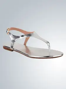 THE WHITE POLE T-Strap Flats With Buckle Closure