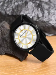 Mast & Harbour Men Silver-Toned Reset Time Analogue Watch HOBMH-235-BK