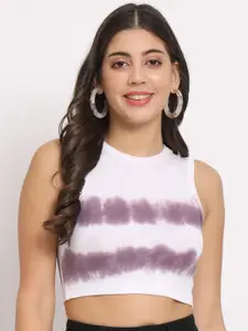 CHARMGAL Tie & Dye Modal Fitted Crop Top