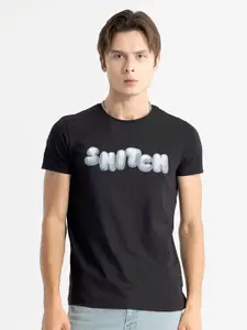 Snitch Typography Printed Cotton T-shirt