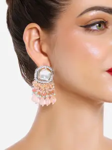 Zaveri Pearls Gold-Plated Contemporary Studs Earrings