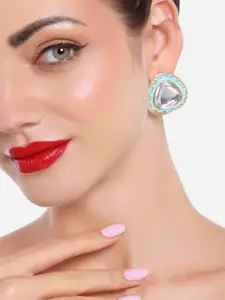 Zaveri Pearls Gold-Plated Contemporary Studs Earrings