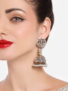 Zaveri Pearls Gold Plated Kundan Studded Jhumkas