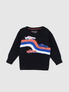 max Boys Self Design Cotton Pullover Sweater