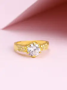 GIVA Gold-Plated Cubic Zirconia 925 Sterling Silver Finger Ring